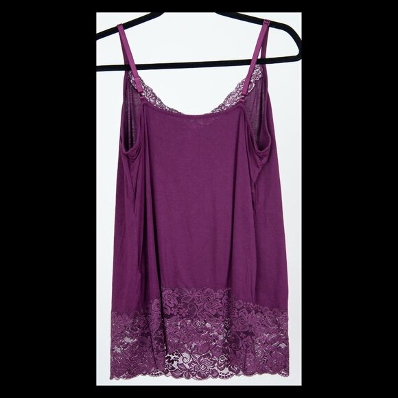 Lane Bryant Womens Purple Lace Trim Stretch Tank Top Sz 14/16 EUC - Picture 4 of 4
